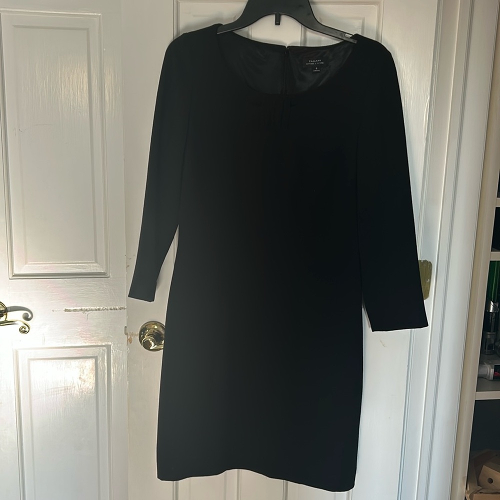 Black three quarter length sleeved dress from Tahari